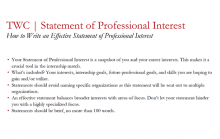 Statement of Professional Interest