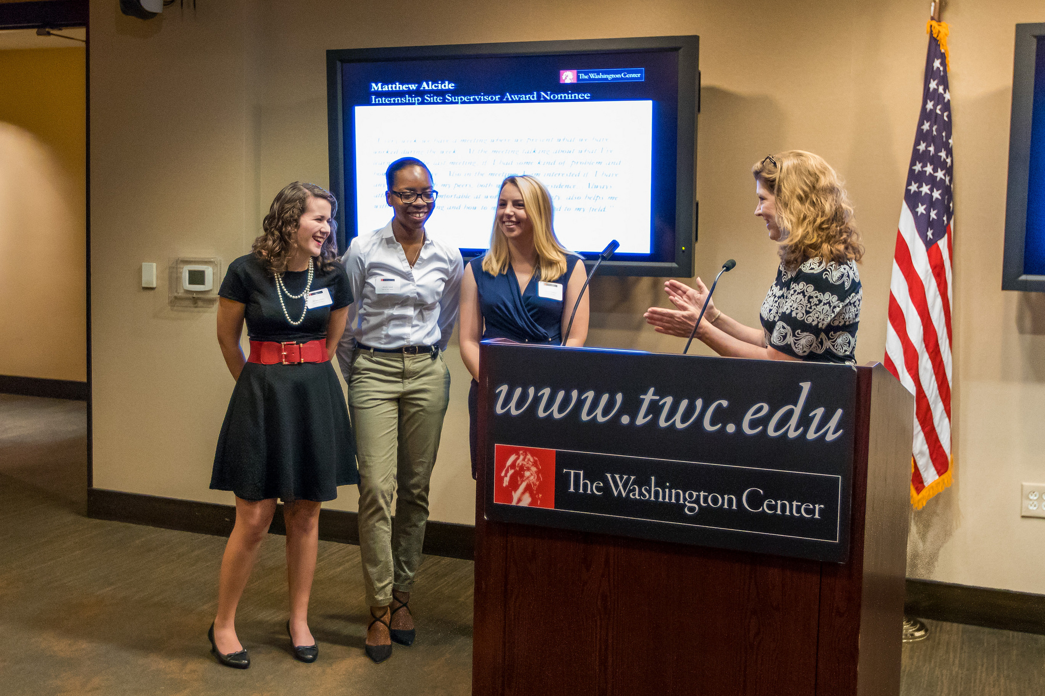 Kathleen Struck Receiving the Internship Supervisor of the Semester Award