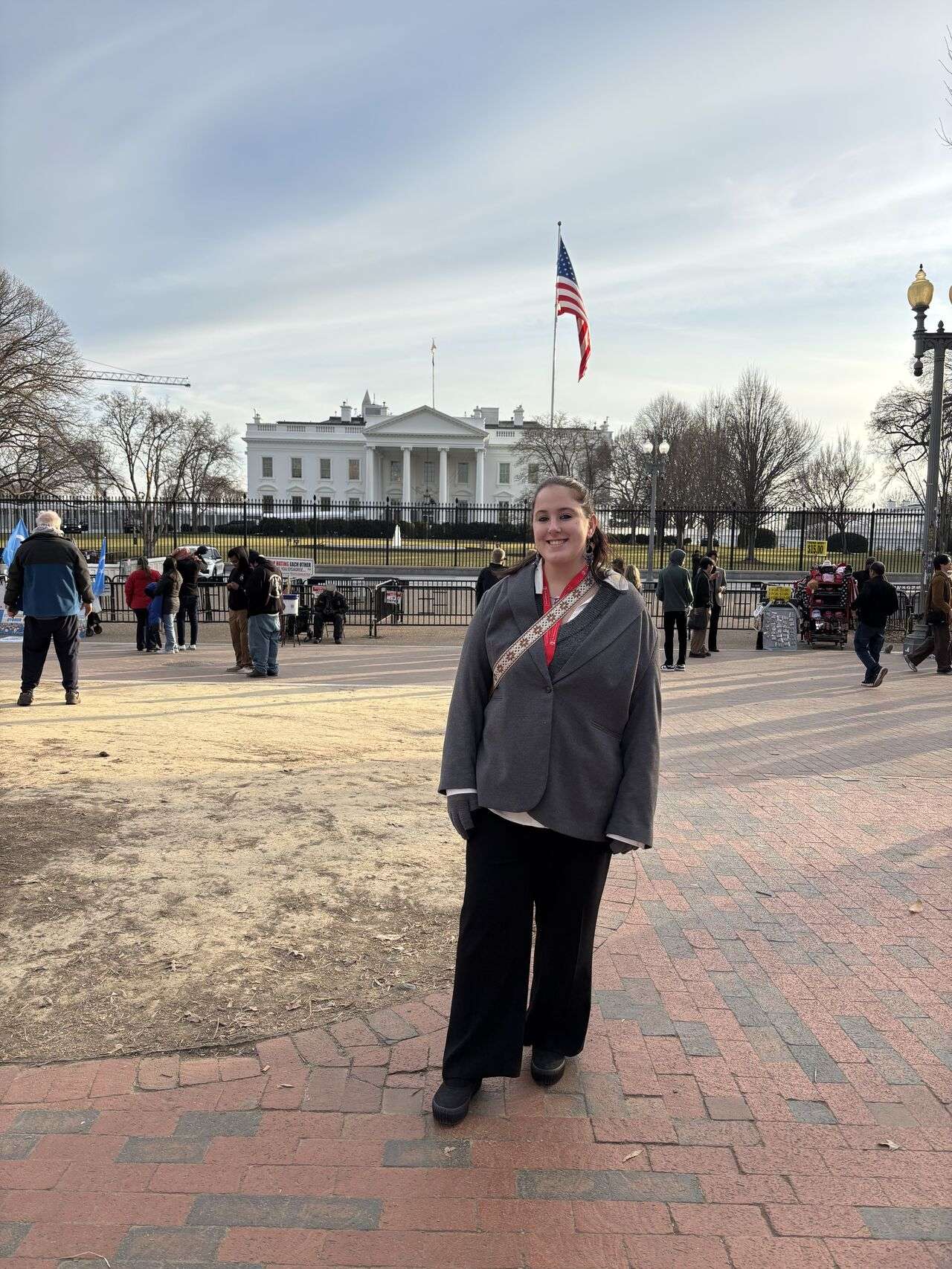 Aubrey Collier standing outside of the White House in Washington, D.C.