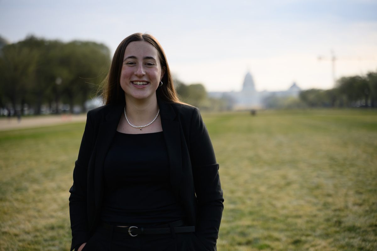 Academic Internship Program participant, Abigail Smart, on the National Mall