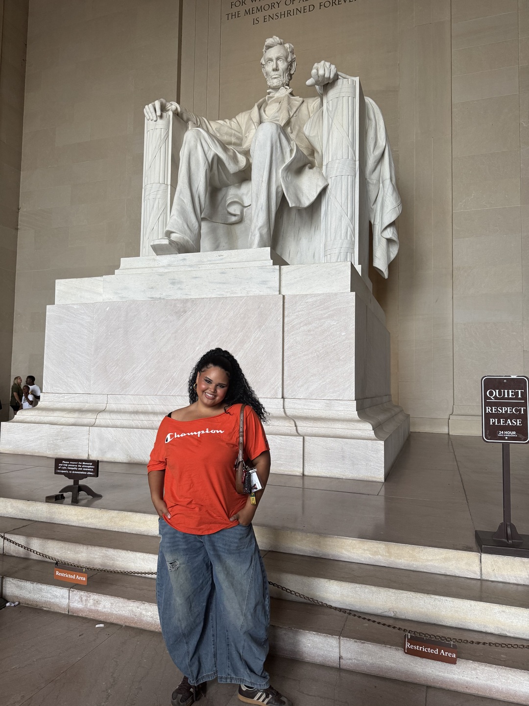 Teanah Webster at the Lincoln Memorial in Washington, D.C.