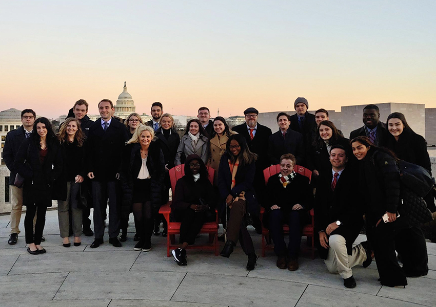 Quinnipiac University’s seminar participants at the Canadian Embassy roof 