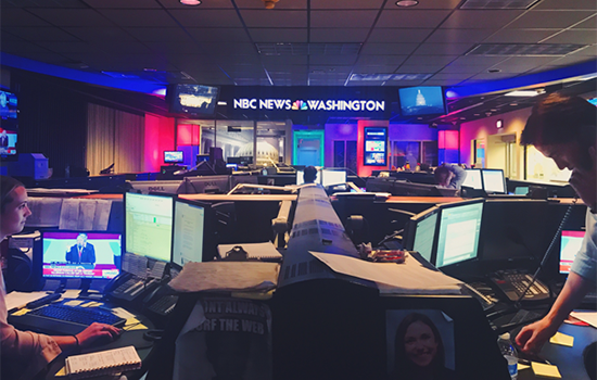 Emerson students in the NBC News Room