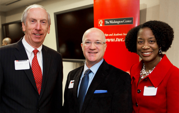 The Washington Center Honors Alumni and Hosts Awards Breakfast (Right to left) Karen Price Ward '92 & T. Sean Herbert '89 with Mike Smith