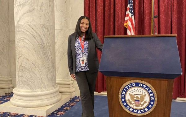 Ciera Wilkerson on the Senate Floor at the U.S. Capitol Building in Washington, D.C.