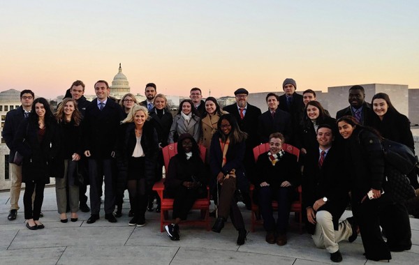 Quinnipiac University’s seminar participants at the Canadian Embassy roof 