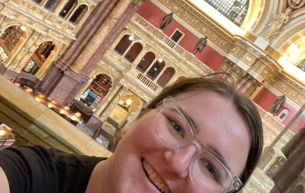 Adriana DeMercurio, SAMHSA intern, at the Library of Congress in Washington, DC