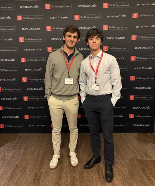 Luka Szymanski with another student participant at The Washington Center's Residential Academic Facility (RAF) during the National Security Seminar