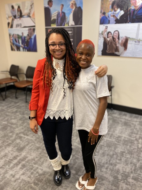 Delaware State University students Faith King and Reva Kollie at The Washington Center's Residential Academic Facility (RAF)