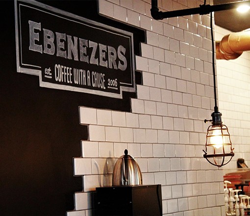 Ebenezers Coffeehouse, Capitol Hill. Enjoying a cup of coffee at Ebeneezers.