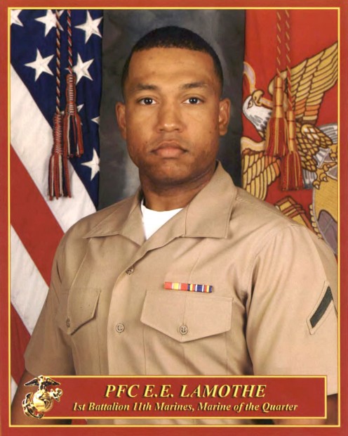 PFC E. E. Lamothe, 1st Battalion 11th Marines, Marines of the Quarter PFC E. E. Lamothe, 1st Battalion 11th Marines, Marines of the Quarter