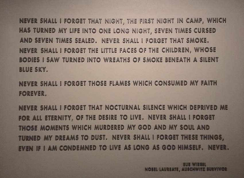 Message by Elie Wiesel Message at the Holocaust Museum