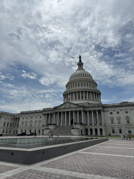 The U.S. Capitol Building and reflecting pool in Washington, D.C.