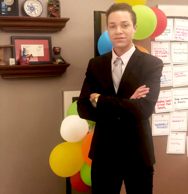 Nathan Brown from Bloomsburg University, all dressed up at his internship with the Peace Corps Nathan Brown from Bloomsburg University, all dressed up at his internship with the Peace Corps