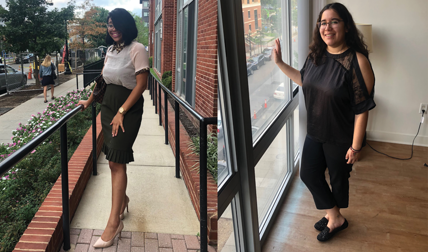 (Left to right) Alexis Walker from Robert Morris University and Suhey Ortega from Arizona State University (Left to right) Alexis Walker from Robert Morris University and Suhey Ortega from Arizona State University