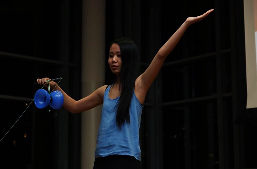 Performing with the College Park Diabolo group