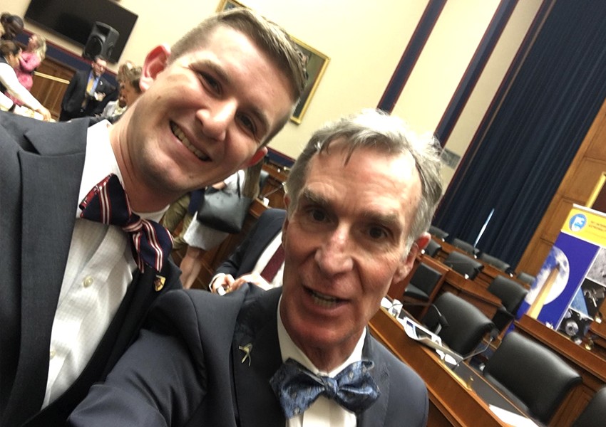 Me with Bill Nye the Science Guy at the International Astronautical Congress reception.