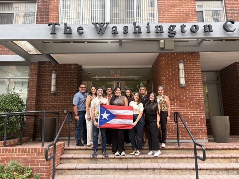 The 2026 cohort of the Pilar Barbosa Education Internship Program outside of The Washington Center's Residential Academic Facility (RAF)