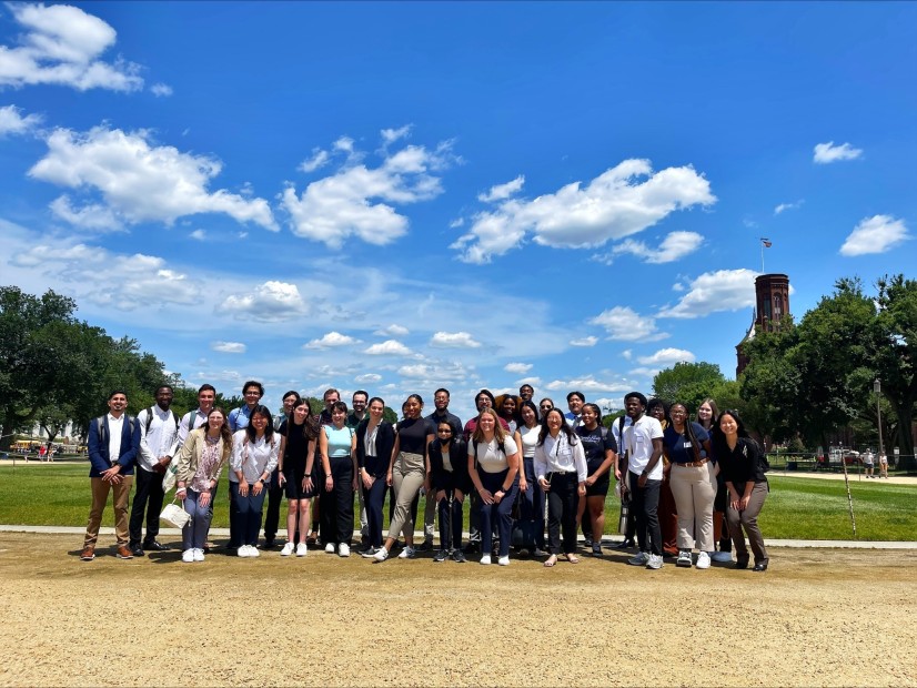 Summer Transportation Internship Program for Diverse Groups (STIPDG) orientation on the historic National Mall