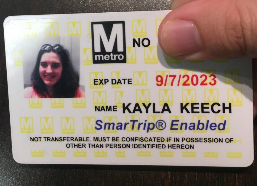 This SmarTrip card lets you ride the Metro system at a reduced fare.