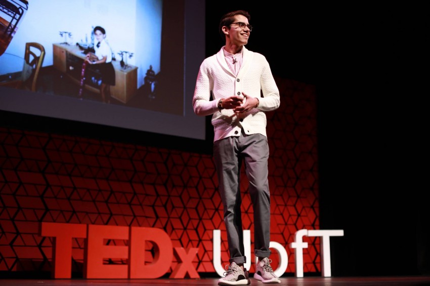 Swish presenting a TEDx Talk at the University of Toronto