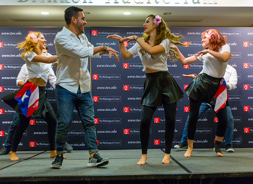 Puerto Rican students performing at the Global Festival Puerto Rico at the Global Festival