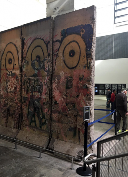 A portion of the Berlin Wall at The Newseum. The Berlin Wall at The Newseum
