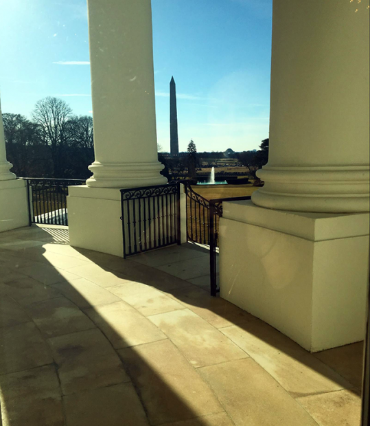 View from inside the White House