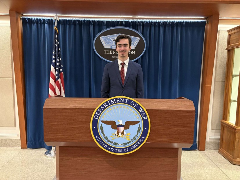 Thomas Callahan at the U.S. Department of War during The Washington Center's Academic Internship Program