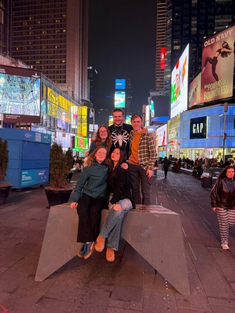 Vic Winderix in Times Square in New York City, New York