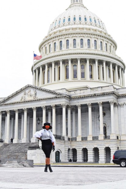 Melanie in front of the Capitol Building