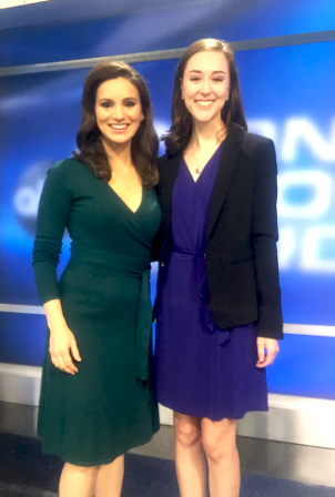 Emily pictured alongside Emmy Award-winning anchor, Lindsey Mastis