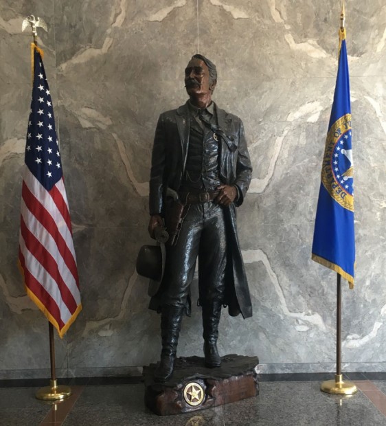 A statute of one of the first U.S. Marshals at the Headquarters of the Marshals Service in Crystal City, Virginia. A statute of one of the first U.S. Marshals at the Headquarters of the Marshals Service in Crystal City, Virginia.