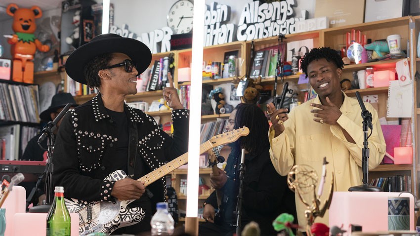 Singer and producer Raphael Saadiq performs at NPR's Tiny Desk Fest.