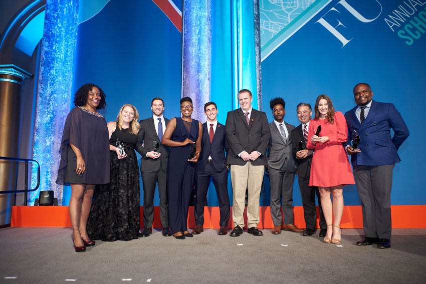 Alumni Impact Award winners with current TWC students.