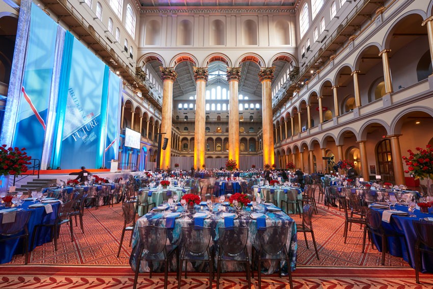 The soaring Great Hall at the National Building Museum.