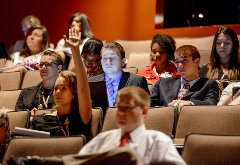 Lauren participating in the academic portion of the seminar.