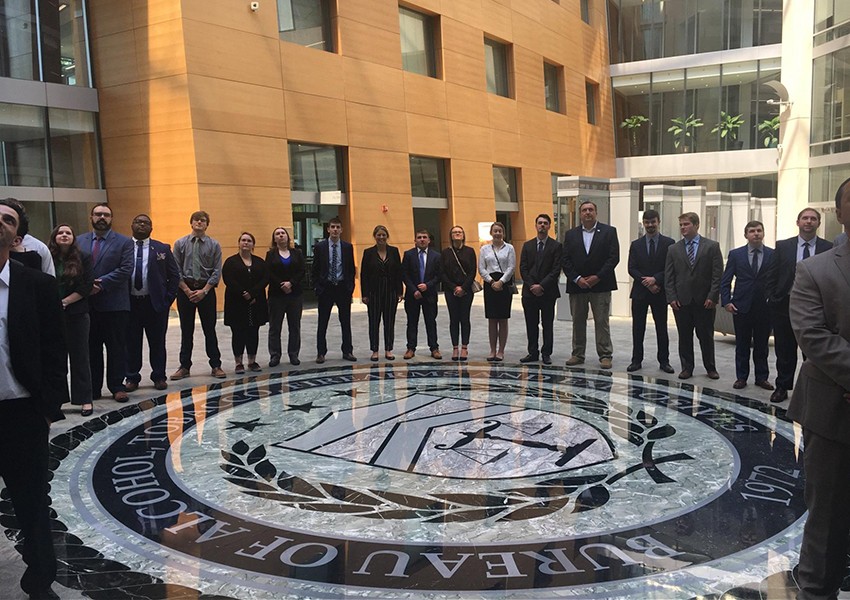 Students visit The Bureau of Alcohol, Tobacco, Firearms and Explosives. Photo Credit @TopSecColonials